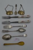 Assorted Silver Cutlery, Brandy and Whiskey Hallma