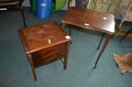 Mahogany Sewing Table and a Side Table