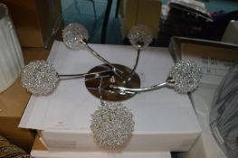 *Decorative Metallic Five Lamp Ceiling Light