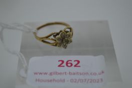 9k Gold Ring with Floral Gemstone Design ~2.33g