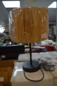 *Black Table Lamp with Raffia Shade
