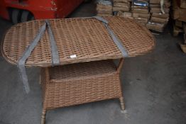 *Oval Rattan Outdoor Table (salvage)