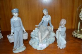 Three Lladro and Nao Figurines