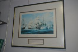 Limited Edition Signed Print - The Battle of Trafalgar by Robert Taylor - More details on Rear of Pi