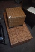 *Rattan Stool and Occasional Table (salvage)
