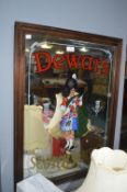 Vintage 1970s Dewar's Scotch Whisky Advertising Mirror