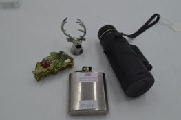 Monocular, Hip Flask, and Decorative Items