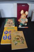 Pendelfin Limited Edition Large Uncle Henry Rabbit and Three Collectors Books