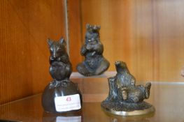 Two Bears and a Mouse Figures