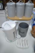 Electric Kettle, Storage Canisters, etc.