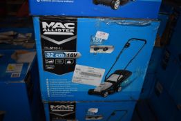 *Two Mac Allister 32cm 18v Cordless Lawnmowers (salvage)