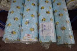 *Four 25m x 45” Rolls of Blue Bumblebee Pattern Material