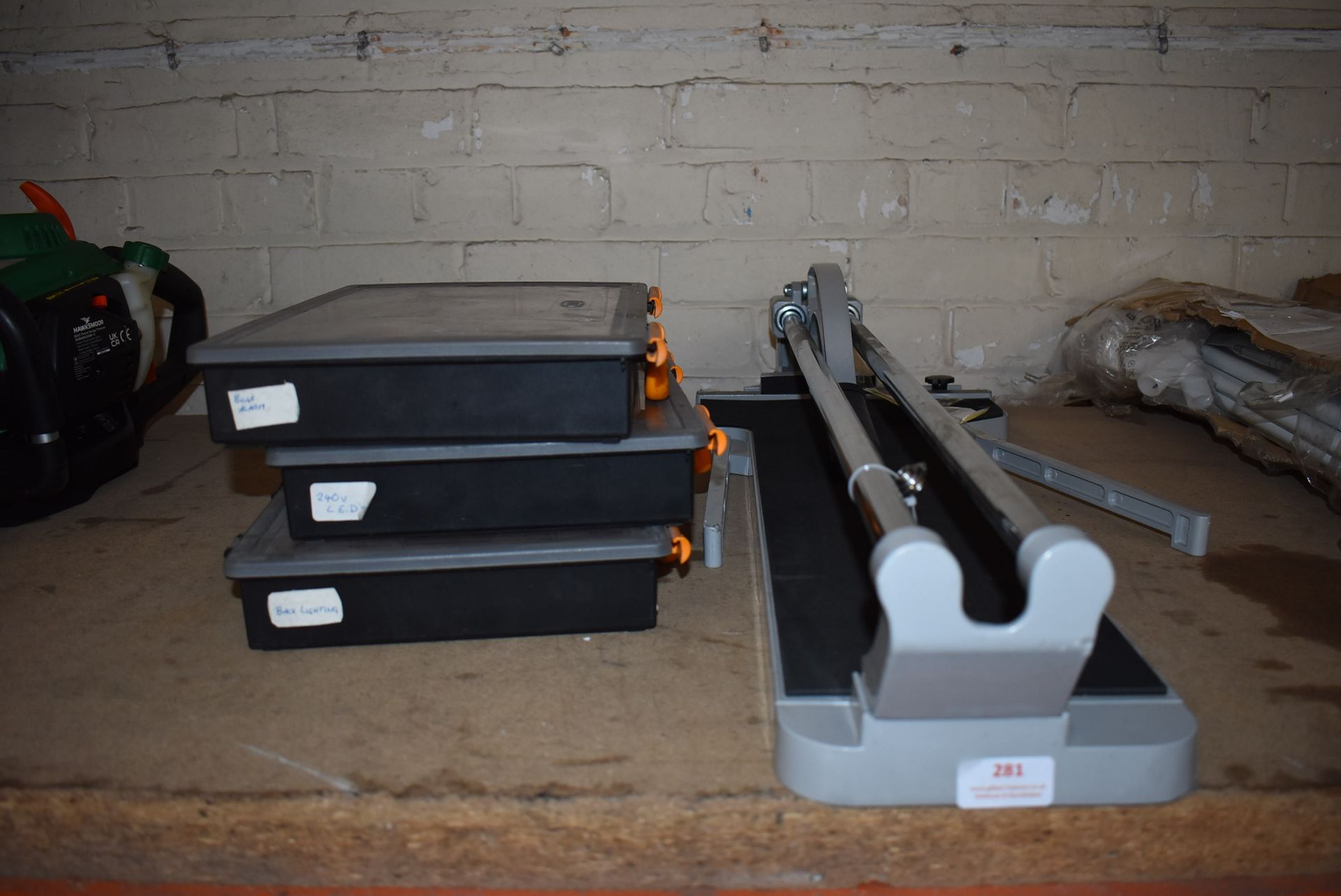 *Heavy Duty Tile Cutter with Three Electricians Sorting Boxes