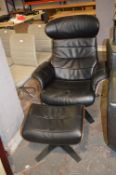 *Leather Chair with Foot Stool (AF)