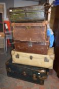 *Five Vintage Suitcases