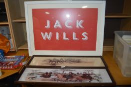 *Jack Wills Framed Print, and Two Framed Horse Pri