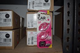 Seven Boxes of 10 Aroma Car 3D Leaf Mini Bubblegum Air Fresheners (expired)