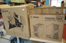 *5000D Air Flow Mid Tower PC Case, and an MSI Forge 100R PC Case (glass panels damaged)