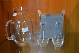 Libera Crystal Water Jug and Four Glasses