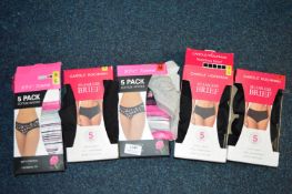 *Five Packs of Assorted Ladies Briefs Size: S and M