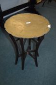 Indian Brass Topped Folding Occasional Table