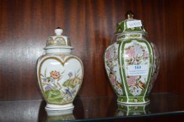 Two Chinese Lidded Pots