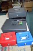 Five Metal Cashboxes with Keys