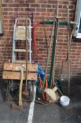 Vintage Garden Tools, Step Ladders, Distressed Wor