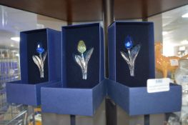 Three Swarovski Crystal Tulips