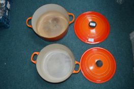 Two Le Creuset Lidded Casserole Dishes