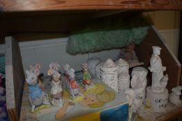 *Contents of Shelf to Include Assorted Painted and Unpainted Ornaments, Figures, etc.
