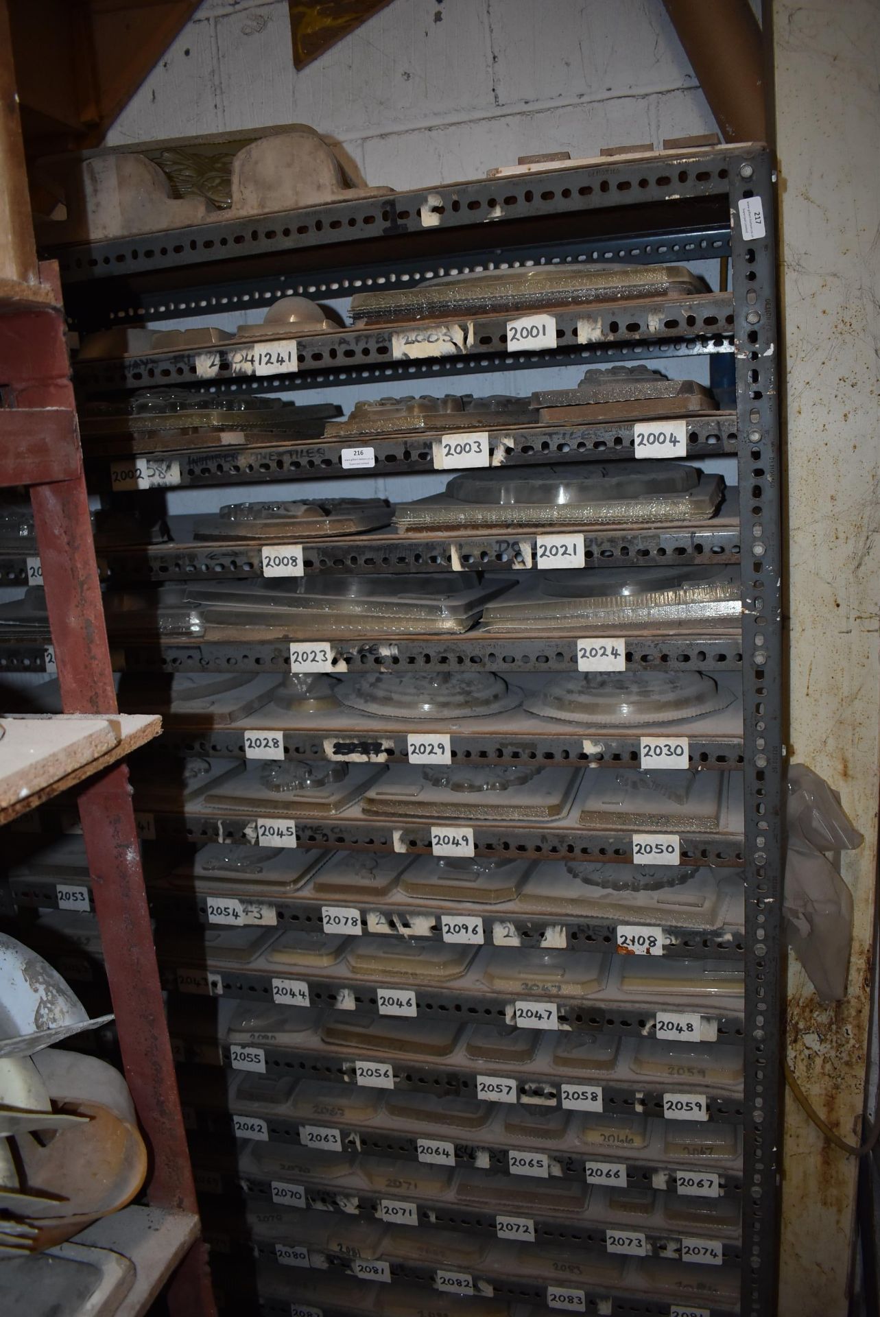 *Contents of Dexion Shelving to Include Various Plastic Moulds