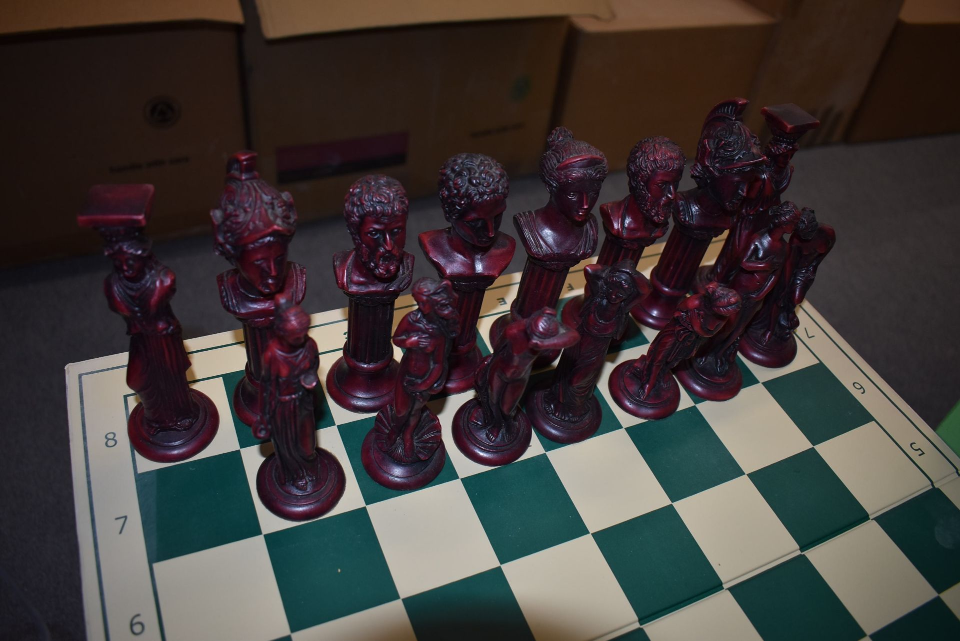 *Athens Greek Theme Chess Set (one white piece damaged, one black pawn missing) - Image 2 of 2