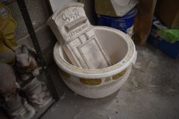 *Planter Tub ~12” tall 18” diameter, and a Letterbox Cast