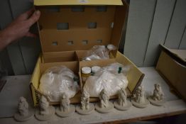 *Box of Casting Powder, Bottles of Ivory and Antique Coating, and Eight Figurines