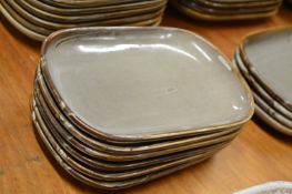 *Six Genware 9.5x6.5” Brown Porcelain Rectangular Plates