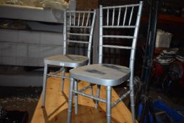 *Pair of Silver Painted Spindleback Chair