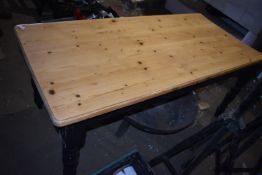 *6ft Pine Topped Table on Painted Base