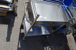 *Stainless Steel Trolley with Two Drawers