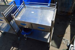 *Stainless Steel Trolley with Two Drawers