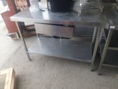 * S/S prep bench with undershelf and drawer