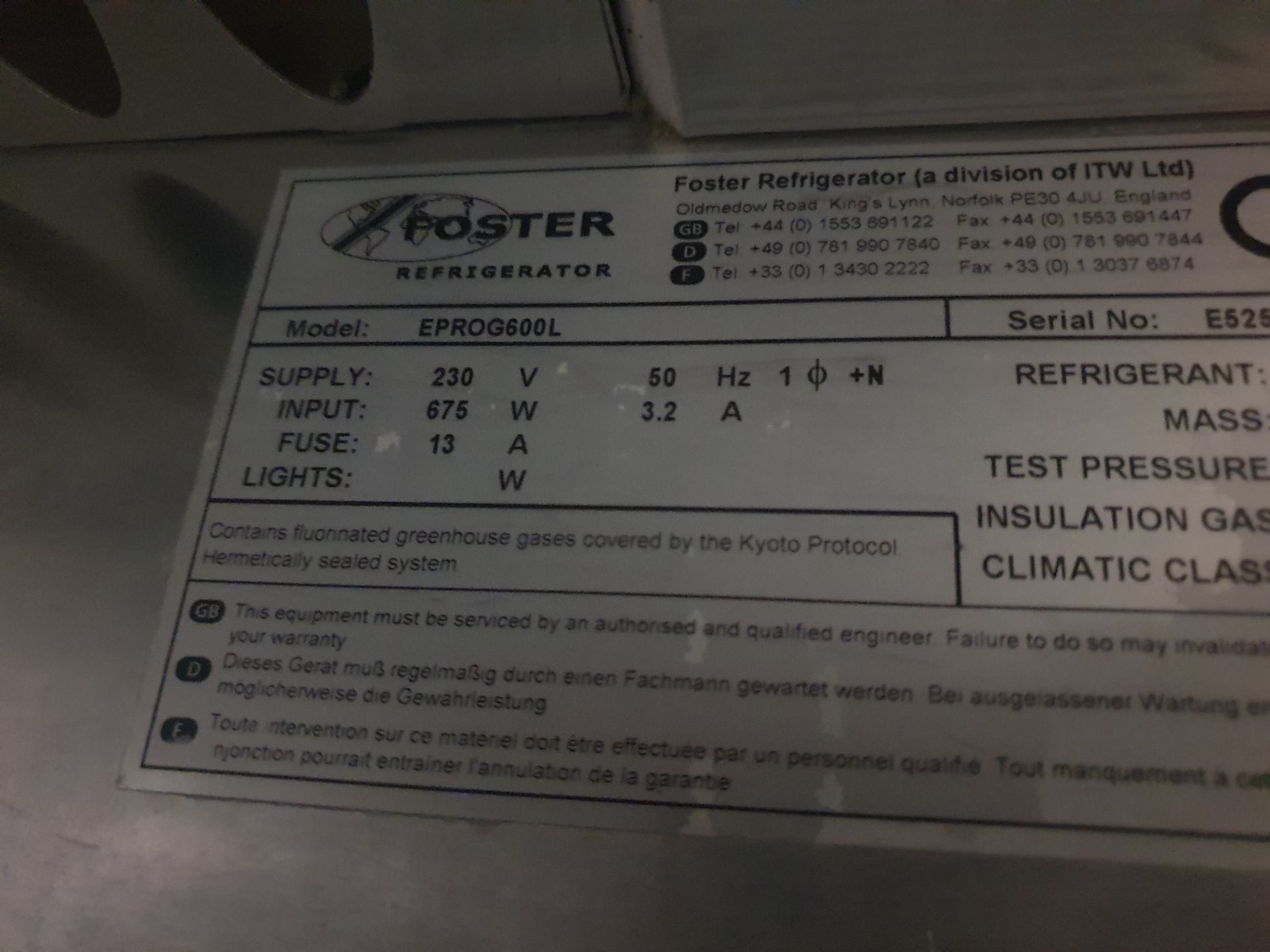 * Foster EPROG600L upright freezer - compressor not starting - Image 4 of 4