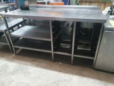* S/S prep bench with undershelf and tray racking - 1710w x 750d x 920h
