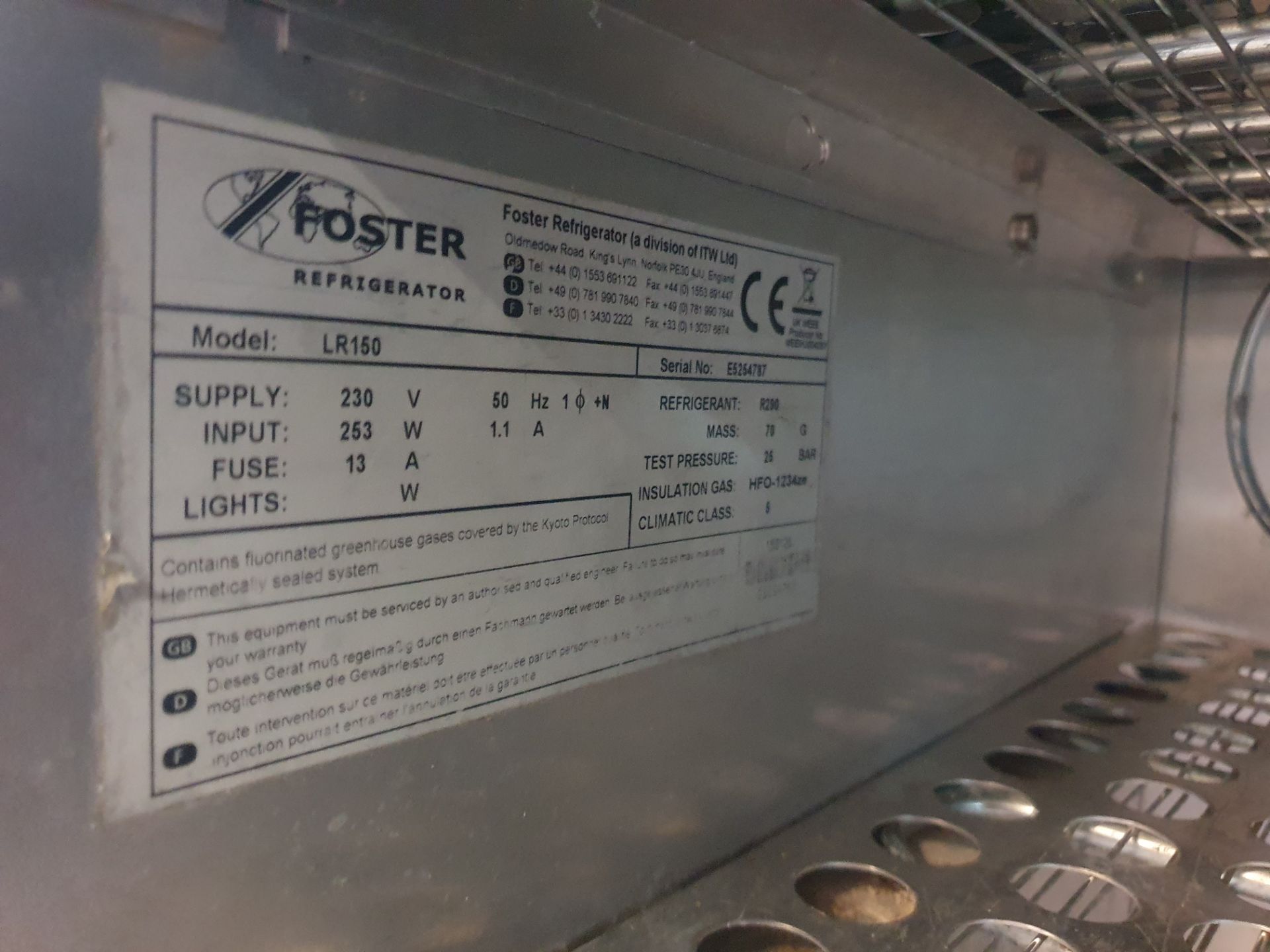 * Foster LR150 undercounter freezer - gas leak - Image 3 of 3