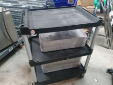 * 3 tier trolly with approx 40 x trays