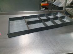 * heavy metal tray with sections - 790w x 340d x 60h