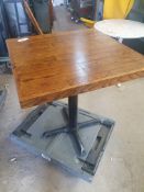 * 3 x wood effect pedestal tables 700w x 700d