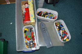 Storage Box Containing Three Tubs of Lego and a Do