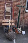 Garden Tools, Step Ladders, Hanging Baskets, etc.