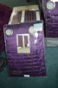 Four Pairs of Aubergine Lined Curtains 168cm width